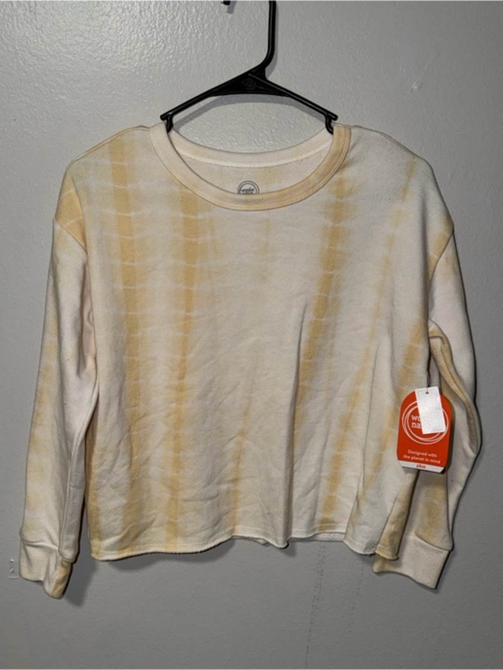 wonder nation Pale Yellow Tie-Dye Crewneck Sweatshirt
